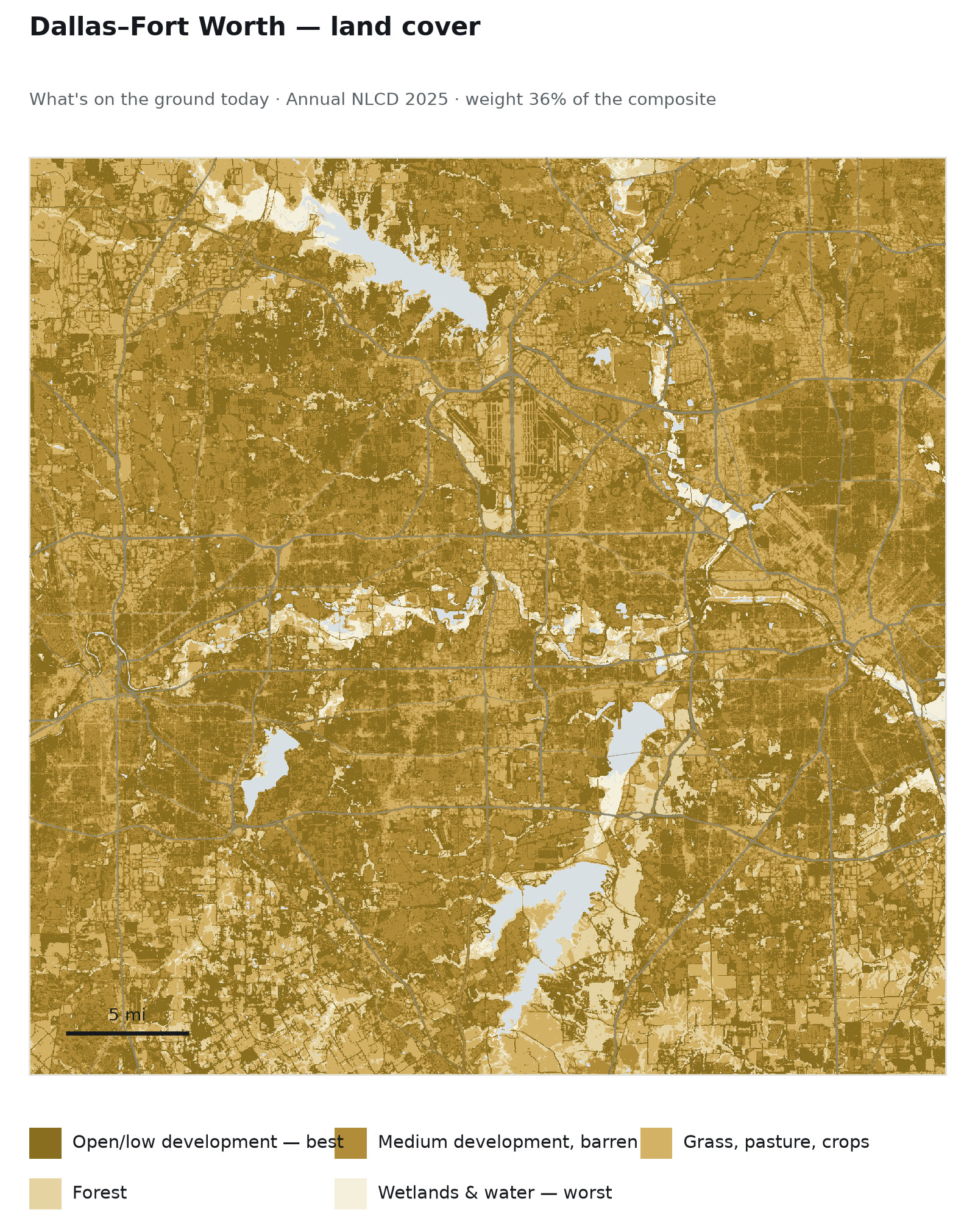 Dallas–Fort Worth — Land cover