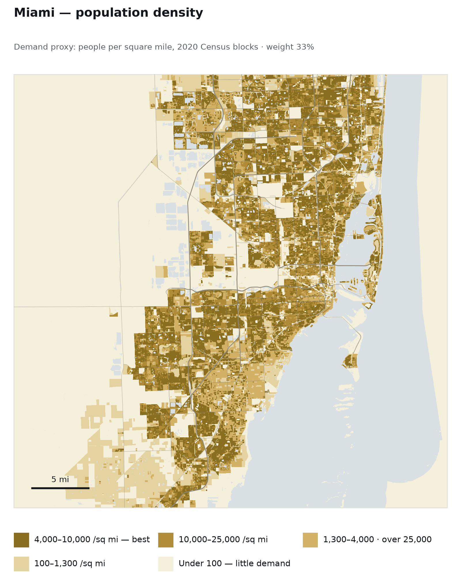 Miami — Population density