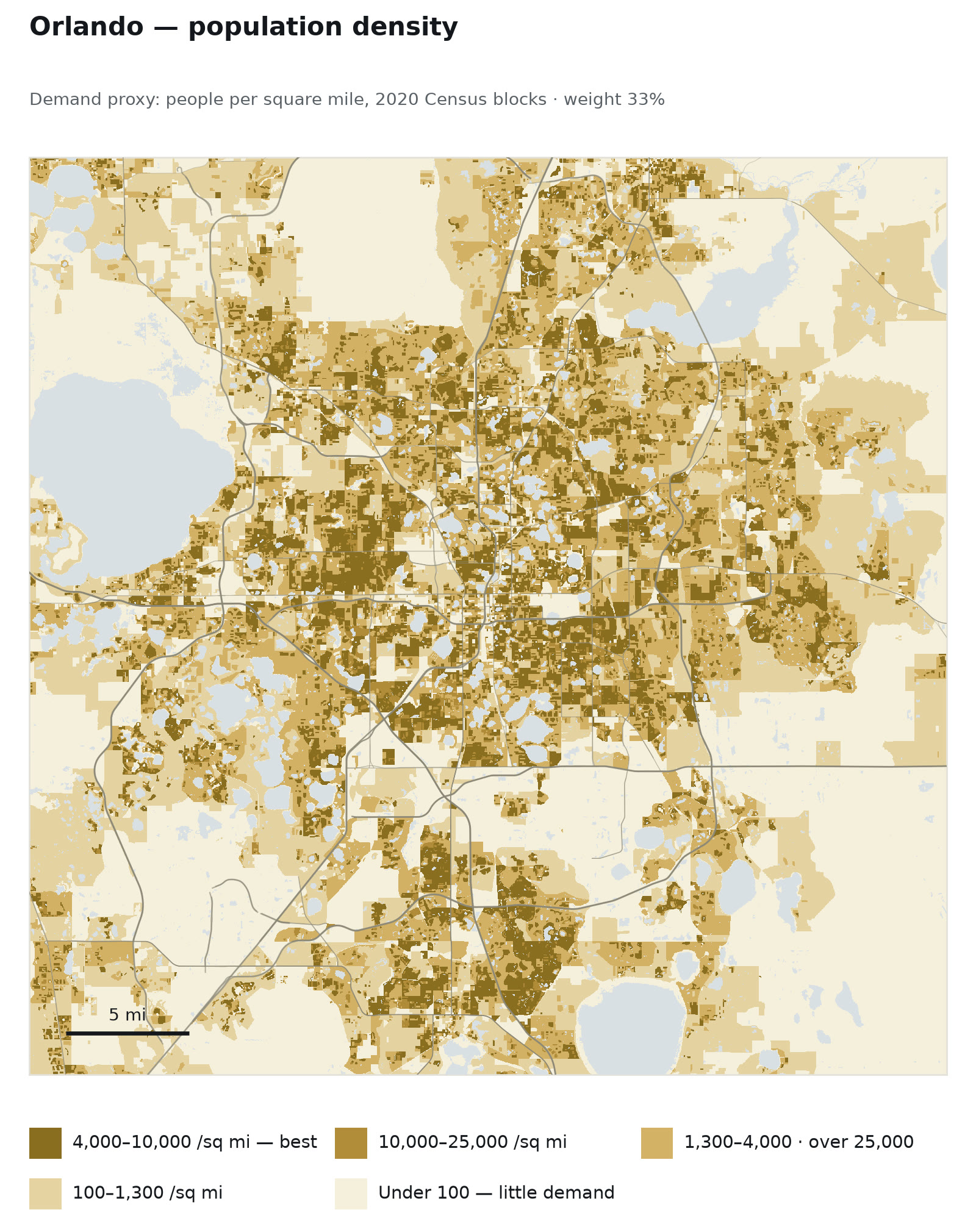Orlando — Population density